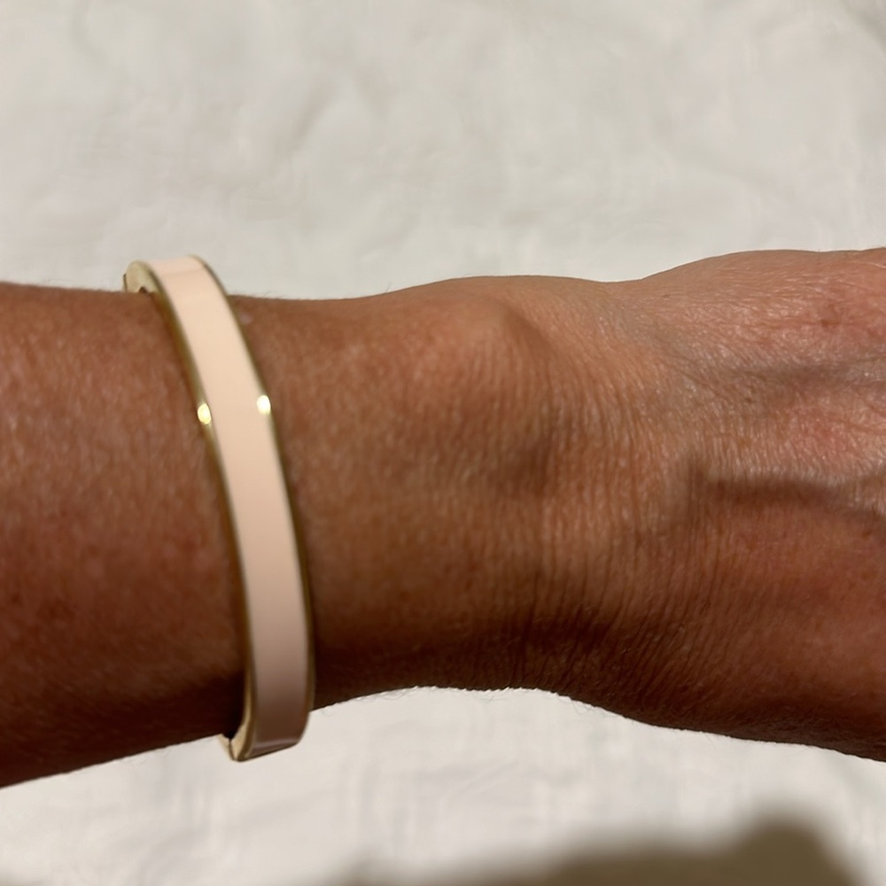 Kate Spade Make Me Blush Pink enamel hinged bangle
